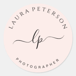 Sticker Rond Calligraphie écrite à la main simple et élégan