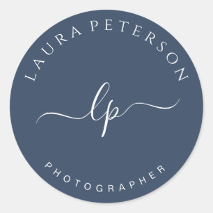 Sticker Rond Calligraphie écrite à la main simple et élégan