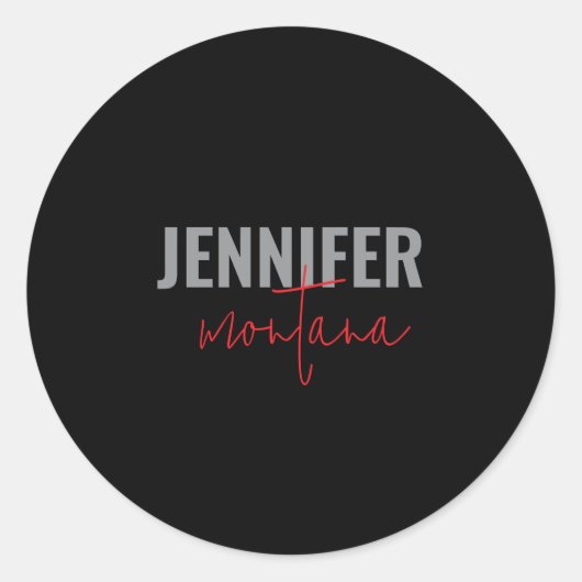 Sticker Rond Calligraphie Elegant Plain Ajouter son propre nom (Devant)