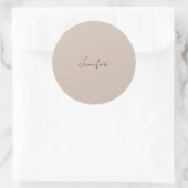 Sticker Rond Calligraphie Élégante Plaque Nom simple (Sac)