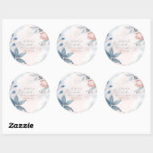 Sticker Rond Calligraphie Floral Mariage Blue ID771 (Feuille)