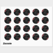 Sticker Rond Calligraphie Floral Mariage gothique (Feuille)