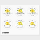 Sticker Rond Calligraphie Limoncello Aquarelle Citrons Merci (Feuille)