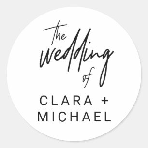 Sticker Rond Calligraphie lunaire Mariage Enveloppe Phoques