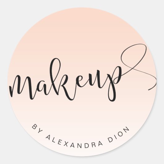 Sticker Rond Calligraphie manuscrite simple rose vif (Devant)