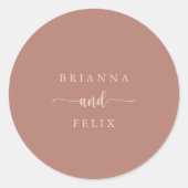 Sticker Rond Calligraphie Mariage en terre cuite Enveloppe Phoq (Devant)