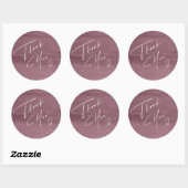 Sticker Rond Calligraphie Merci Heart Mauve ID771 (Feuille)