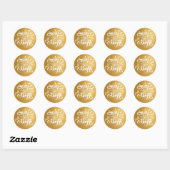 Sticker Rond Calligraphie Merry & Bright Lux Gold Foil (Feuille)
