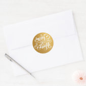 Sticker Rond Calligraphie Merry & Bright Lux Gold Foil (Enveloppe)