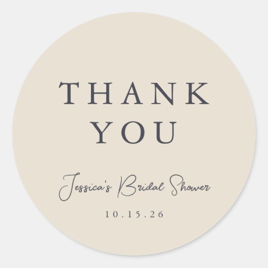 Sticker Rond Calligraphie minimale Fête des mariées ivoire Merc (Devant)