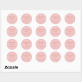Sticker Rond Calligraphie minimale rose Merci pour la Baby Show (Feuille)