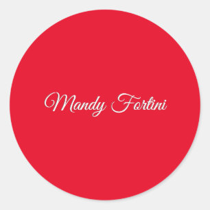 Sticker Rond Calligraphie minimaliste élégante de la plaine rou
