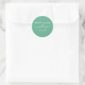 Sticker Rond Calligraphie Mint Vert Mariage Enveloppe Phoques (Sac)