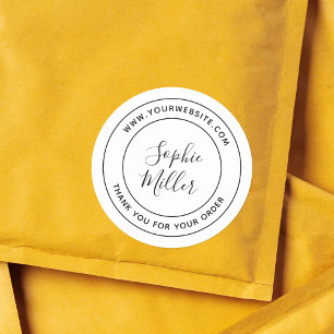 Sticker Rond Calligraphie Moderne Ajouter Votre Entreprise Nom