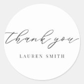 Sticker Rond Calligraphie Moderne Classique Merci (Devant)