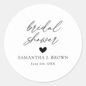 Sticker Rond Calligraphie moderne Fête des mariées noir et blan (Devant)