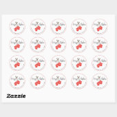 Sticker Rond Calligraphie moderne Red Mittens Adresse de retour (Feuille)