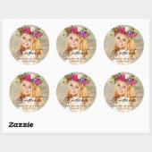 Sticker Rond Calligraphie moderne - Script d'encre - Photo d'un (Feuille)