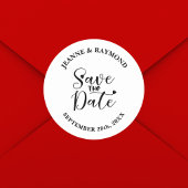 Sticker Rond Calligraphie Moderne Simple Faire-Part de Mariage