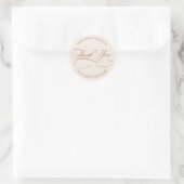 Sticker Rond Calligraphie moderne Terracotta mariage merci (Sac)