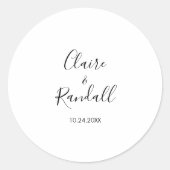 Sticker Rond Calligraphie noir blanc Mariage (Devant)