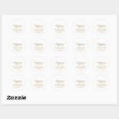 Sticker Rond Calligraphie or simple Adresse de retour (Feuille)