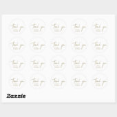 Sticker Rond Calligraphie Or Whimsical Merci Mariage Faveur (Feuille)