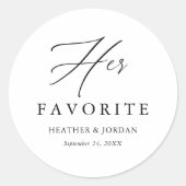 Sticker Rond Calligraphie Sa boîte de traitement Mariage préfér (Devant)