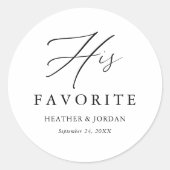 Sticker Rond Calligraphie Sa boîte de traitement Mariage préfér (Devant)