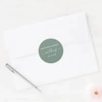 Calligraphie Sage Vert Mariage Enveloppe Phoques