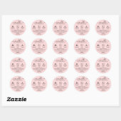 Sticker Rond calligraphie Script Avertissement Bougie Blush Ros (Feuille)