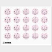 Sticker Rond calligraphie Script Avertissement Bougie Rose Blus (Feuille)