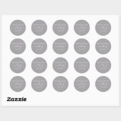 Sticker Rond Calligraphie Script Mariage gris Enveloppe Phoques (Feuille)
