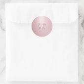 Sticker Rond Calligraphie Script moderne élégant Rose Or tendan (Sac)