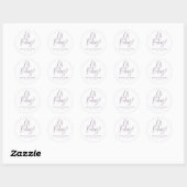 Sticker Rond Calligraphie simple Baby shower neutre entre les s (Feuille)