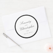 Sticker Rond Calligraphie simple, cadeaux de mariage simples (Enveloppe)