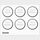 Sticker Rond Calligraphie simple, cadeaux de mariage simples (Feuille)