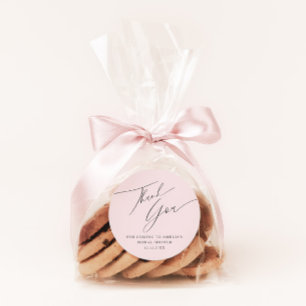 Sticker Rond Calligraphie simple Fête des mariées Merci rose