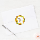 Sticker Rond Calligraphie simple rustique mariage de tournesol (Enveloppe)