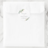 Sticker Rond Calligraphie simple Verdure rustique Mariage flora (Sac)