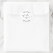 Sticker Rond Calligraphie simple verdure rustique merci (Sac)