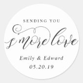 Sticker Rond Calligraphie S'more Amour Mariage personnalisé Fav (Devant)