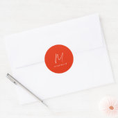 Sticker Rond Calligraphie stylisé blanc rouge monogramme votre  (Enveloppe)