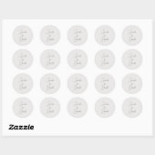 Sticker Rond Calligraphie tendance écriture classique simple pe (Feuille)