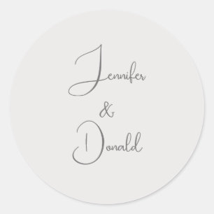 Sticker Rond Calligraphie tendance écriture classique simple pe