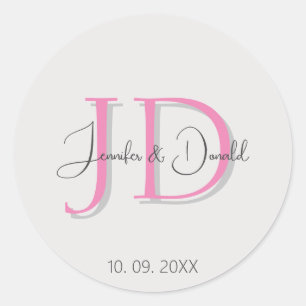 Sticker Rond Calligraphie tendance monogramme de script classiq