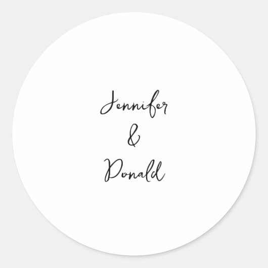 Sticker Rond Calligraphie tendance script classique personnel s (Devant)