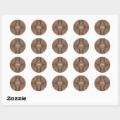 Sticker Rond CALLUM ~ Jolis Tons de Brun Fractal ~ (Feuille)