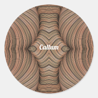 Sticker Rond CALLUM ~ Jolis Tons de Brun Fractal ~ 