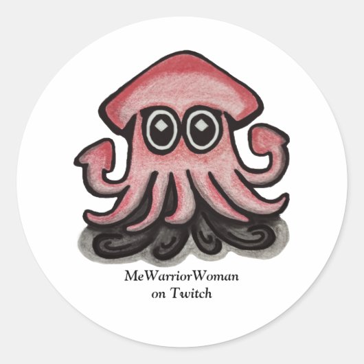 Sticker Rond Calmar, MeWarriorWoman sur Twitch (Devant)